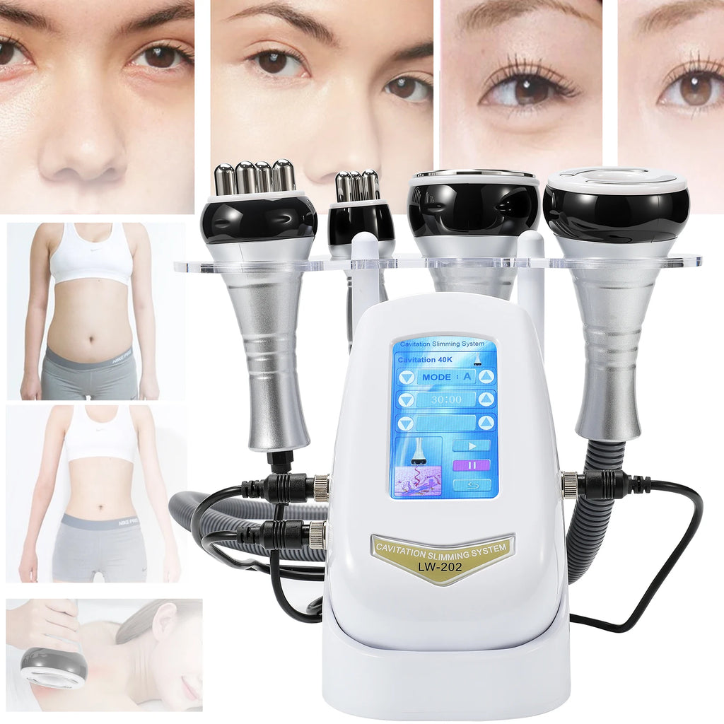 Professional Anti-Aging Beauty Device, 4-in-1 with RF Ultrasound & EMS for Facial Lifting, Wrinkle Reduction, Body Care