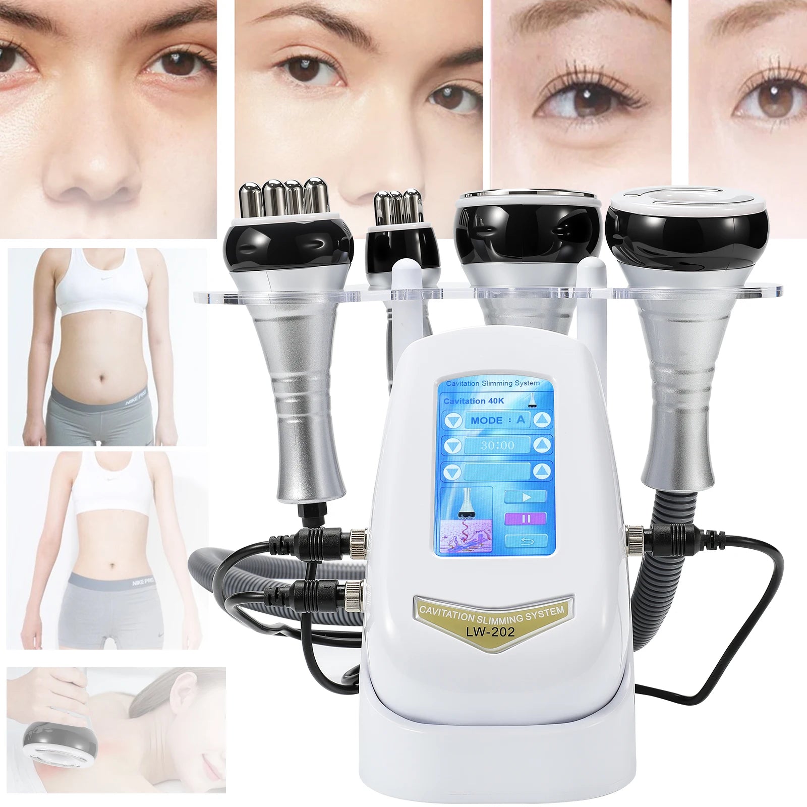 Professional Anti-Aging Beauty Device, 4-in-1 with RF Ultrasound & EMS for Facial Lifting, Wrinkle Reduction, Body Care