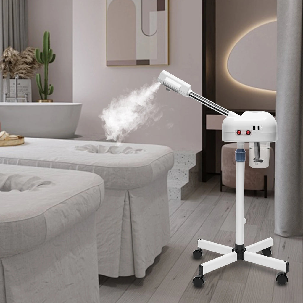 800W Professional Ozone Facial Steamer Spa Salon Face Sauna Skin Care Steam Machine Beautiful Cold Spraying Machine
