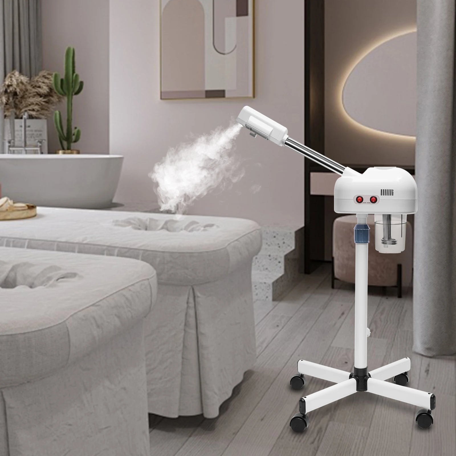 800W Professional Ozone Facial Steamer Spa Salon Face Sauna Skin Care Steam Machine Beautiful Cold Spraying Machine