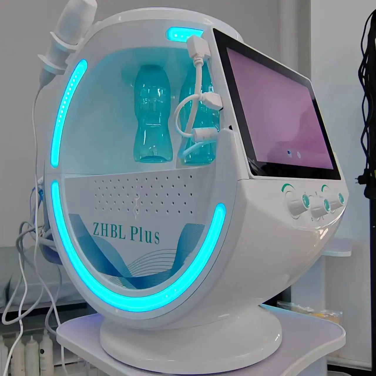 New 7-in-1 Smart Ice Blue Facial Cleansing and Moisturizing Skin Analysis Deep Pore Vacuum Skincare and Anti Aging Beauty