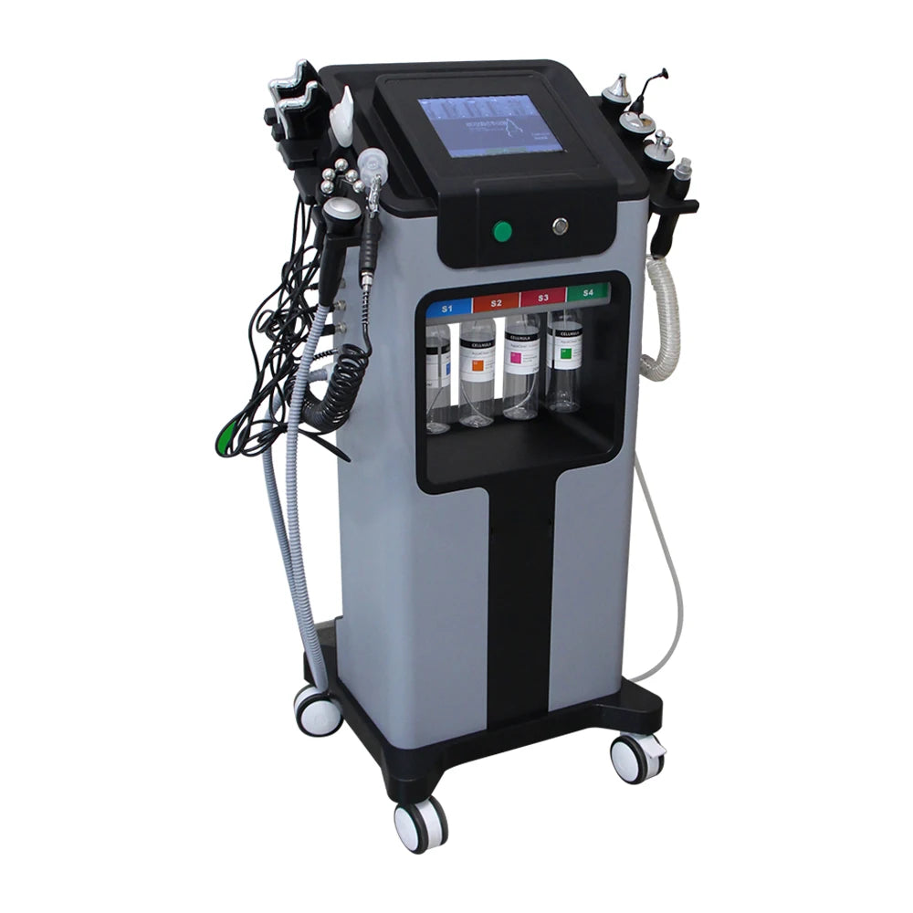 New10IN 1 Hydro Dermabrasion Aqua Peeling Ultrasound Facial Care Oxygen Injection Skin Rejuvenation Whiting Beauty Machine