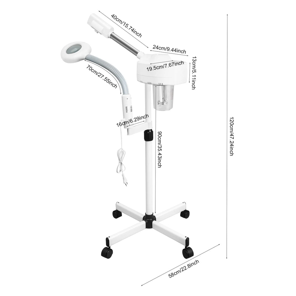 Professional 2 in 1 Facial Steamer, Face Deep Clean Ozone Face Face Steamer, 2 in 1 Face Machine w/ 5X Magnifying